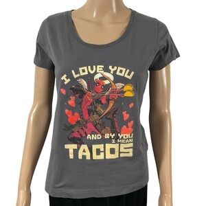 Marvel Deadpool Taco Cupid Short sleeve scoop neck T-shirt Tee size Small